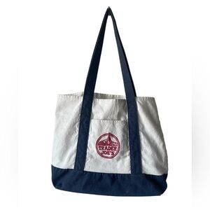 Trader Joe's Navy and White Tote Bag